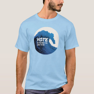波/投票ロゴのメンズ薄色Tシャツ Tシャツ
