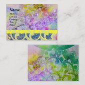 波，明るい，鮮やか黄色，青い紫の輝き 名刺 (正面/裏面)