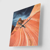 波、朱の崖、アリゾナ州 スクエア壁時計 (傾斜)