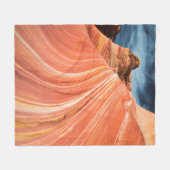 波、朱の崖、アリゾナ州 フリースブランケット (正面(横))