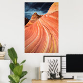 波、朱色の崖、アリゾナ ポスター (ホームオフィス)