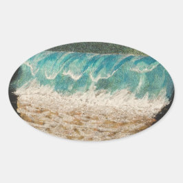 波 楕円形シール