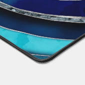 波 – 混合メディアブルー抽象芸術 デスクマット (コーナー)