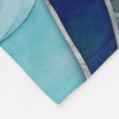 波 – 混合メディアブルー抽象芸術 フリースブランケット (角)