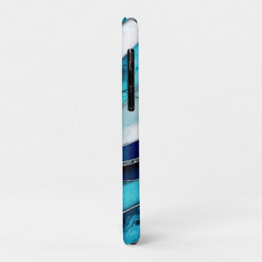 波 – 混合メディアブルー抽象芸術 Case-Mate iPhoneケース (裏面/左)