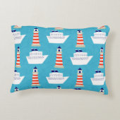 波、灯台、松葉杖などの継ぎ目のない模様 アクセントクッション (裏面)