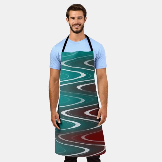 波（白） エプロン (着用した状態)