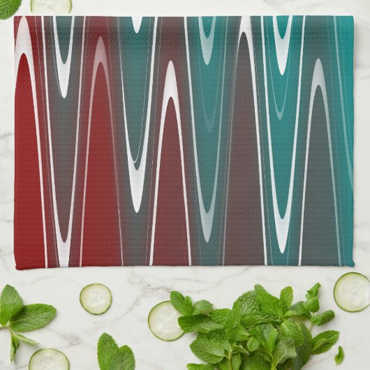 波(白) キッチンタオル (折り畳み)