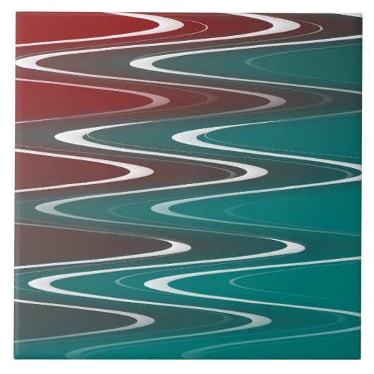 波（白） タイル (正面)