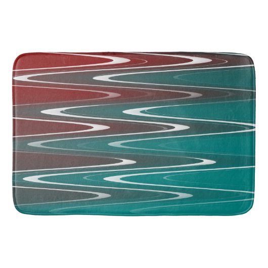 波（白） バスマット (正面)