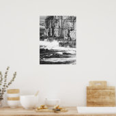 波&石 – B&W 2 ポスター (キッチン)