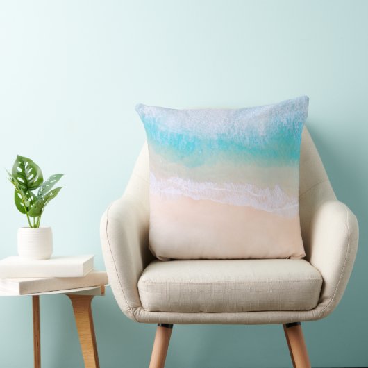 波、砂、ビーチやる気を起こさせる引用文 クッション (椅子)