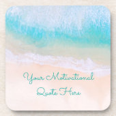 波、砂、ビーチやる気を起こさせる引用文 コースター (正面)