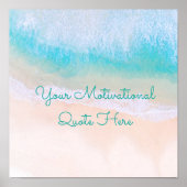 波、砂、ビーチやる気を起こさせる引用文 ポスター (正面)