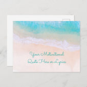 波、砂、ビーチやる気を起こさせる引用文 ポストカード (正面/裏面)