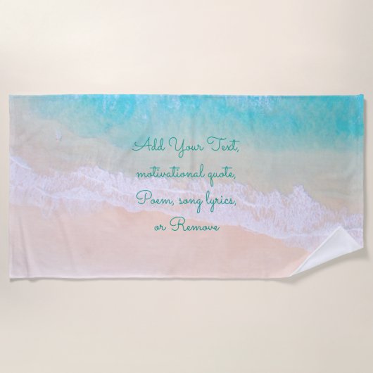 波、砂、ビーチ、おリラックスよびパーソナ楽しむライズ ビーチタオル (正面)