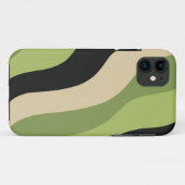 波、緑、黒、ベージュ曲線のカラフル Case-Mate iPhoneケース (裏面(横))