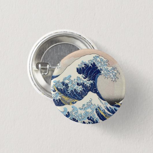 波 缶バッジ (正面&裏面)