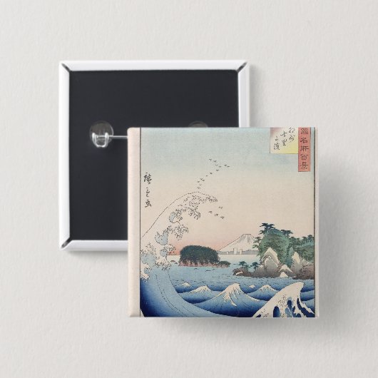 波 缶バッジ (正面&裏面)