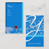 波RUBYモノグラム、ピンクの赤い青の白 名刺 (正面/裏面)