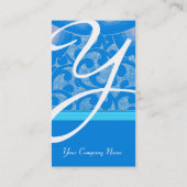 波RUBYモノグラム、ピンクの赤い青の白 名刺 (裏面)