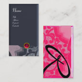 波RUBYモノグラム、ピンクの赤の黒の青い灰色 名刺 (正面/裏面)