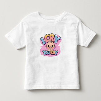 泣いたら買って おもしろベビーボス 引用 トドラーTシャツ