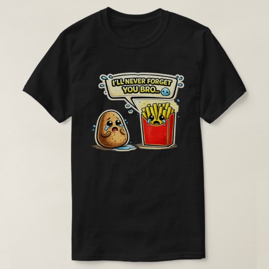 泣かないでブロポテトアート Tシャツ (デザイン正面)