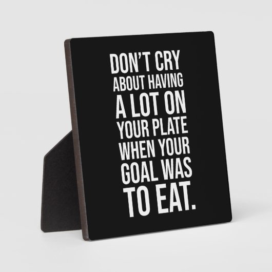 泣かないで – 成功やる気を起こさせる フォトプラーク (正面)