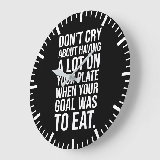 泣かないで – 成功やる気を起こさせる ラージ壁時計 (傾斜)