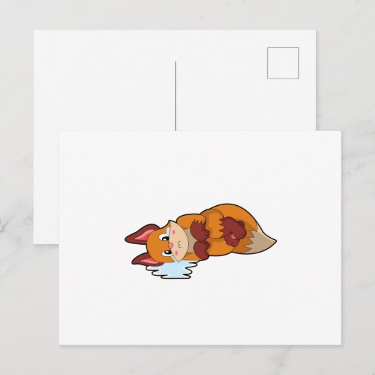 泣きながら逃げる狐 ポストカード (正面/裏面)