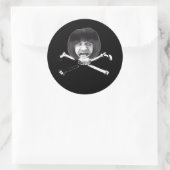 泣きエンドサロンスケッチスクエアステッカー ラウンドシール (バッグ)