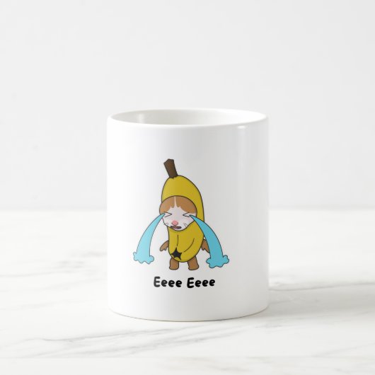 泣きバナナサド泣き叫びキャットミームイーエイ コーヒーマグカップ (中央)