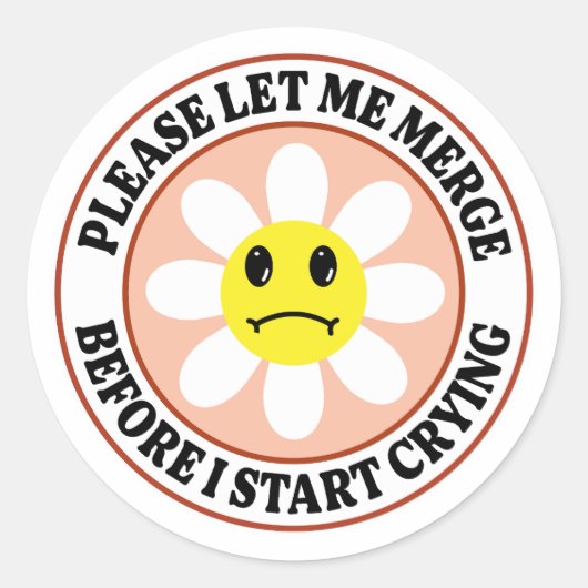泣き出す前にマージさせてください ステッカー (正面)