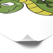 泣き叫びかわいいグリーンスネーク招待状カードスタンプ フォトプリント            (角)