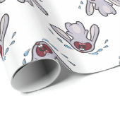 泣き叫びのバニーウサギ|のどなるバニーパターン ラッピングペーパー (ロールコーナー)