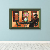 泣き叫びの女性1920年代のカフェ キャンバスプリント (インサイチュ (ウッドフロア))