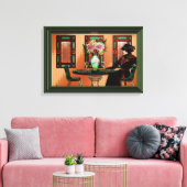 泣き叫びの女性1920年代のカフェ キャンバスプリント (インサイチュ (リビング))