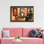 泣き叫びの女性1920年代のカフェ キャンバスプリント (インサイチュ (リビング))