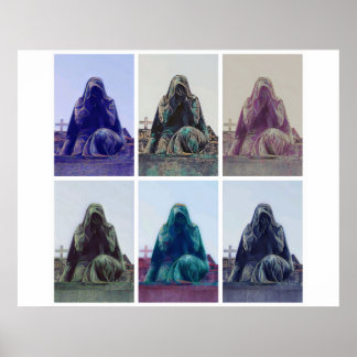 泣き叫びの女性 – 白いポスター ポスター