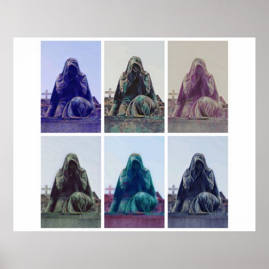 泣き叫びの女性 – 白いポスター ポスター (正面)