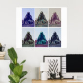 泣き叫びの女性 – 白いポスター ポスター (ホームオフィス)