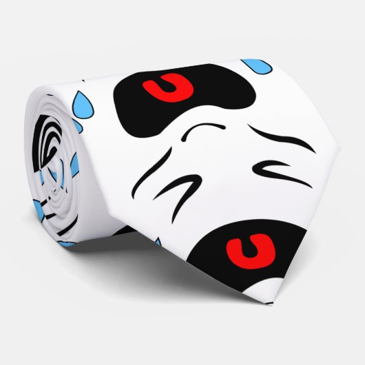 泣き叫びのemoji ネクタイ (ロール)
