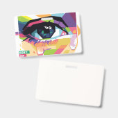 泣き叫びアイポップ・アートのズ バッジ (正面＆裏面)