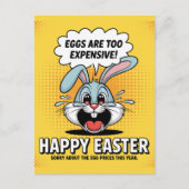 泣き叫びイースターバニーエッグあまりにも高価 ポストカード (正面)