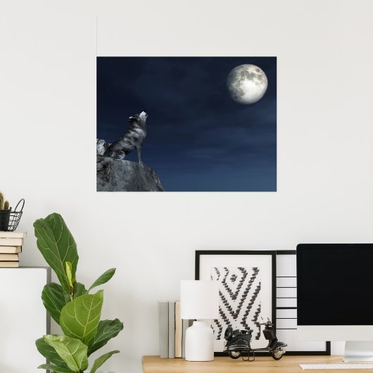 泣き叫びウルフ ポスター (ホームオフィス)