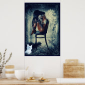 泣き叫びエンジェルとスターキットンのシュールアートポスター ポスター (キッチン)