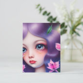 泣き叫びガールと大きな青い目 ポストカード (スタンド正面)