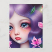 泣き叫びガールと大きな青い目 ポストカード (正面)