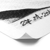 泣き叫びガールバラシュールスケッチアート ポスター (角)